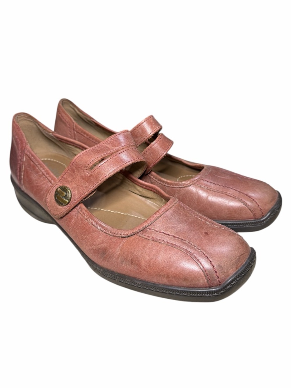 hotter Dusty Rose Leather Mary Jane Flats
